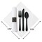 Caterwrap 7.75" x 7.75" Pre-rolled White Dinner Napkins Black Cutlery 100 PK 119984 - alternate 2
